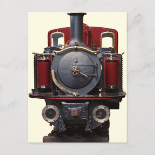 Blue And Red Train Postcard