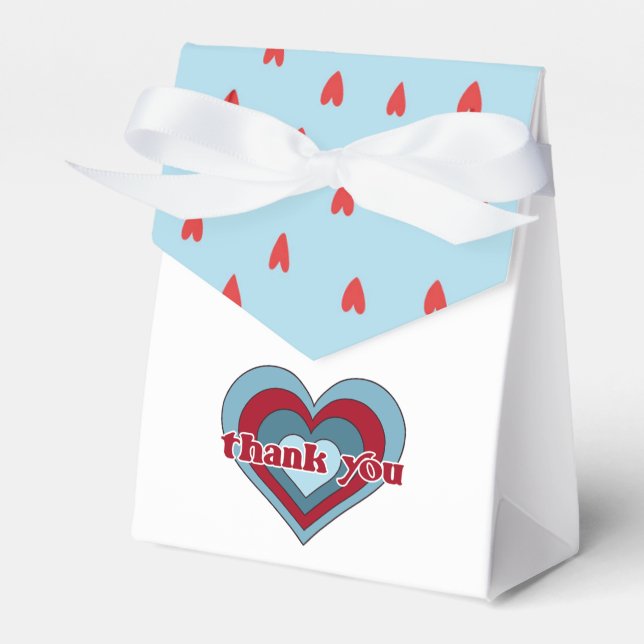 Blue and Red Valentine's Day Baby Shower Favour Bo Favour Box (Front Side)