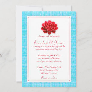 Blue And Red Wedding Invitations