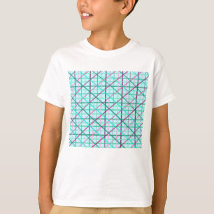 Blue and Rose Chequered Pattern T-Shirt
