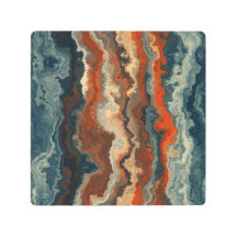 Blue and Rust Abstract