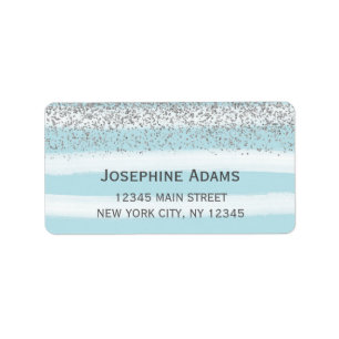 Blue and Silver Address Labels