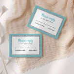 Blue and Silver Bat Mitzvah Reply RSVP Card<br><div class="desc">This trendy insert card features bold lettering on the front with a layered look in silver glitter and white,  and a solid coloured back.  Add your text using the template form.  Change the font,  layout and colours using the Customise feature.</div>