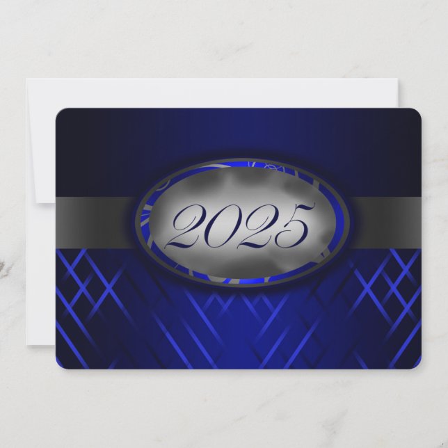 Blue and Silver Class of 2025 Invitation (Front)