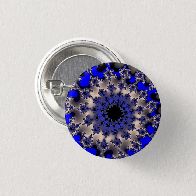 Blue and Silver Eye 3 Cm Round Badge (Front & Back)