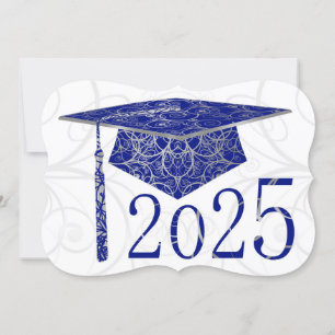 Blue and Silver Floral Cap 2025 Card