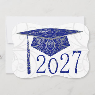 Blue and Silver Floral Cap 2027 Card