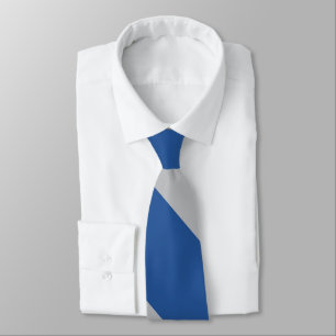 Blue and Silver Force Broad University Stripe Tie