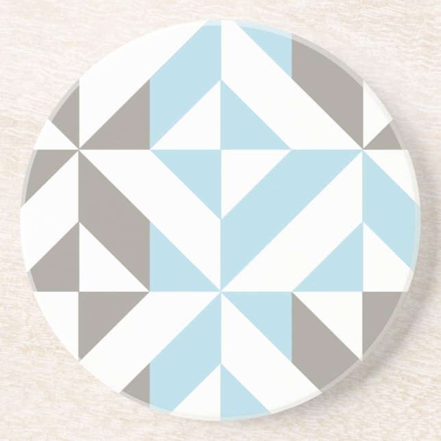 Blue and Silver Geometric ZigZag Coaster (Front)