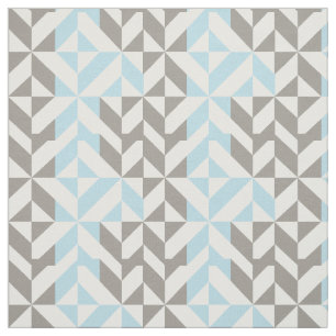 Blue and Silver Geometric ZigZag Fabric