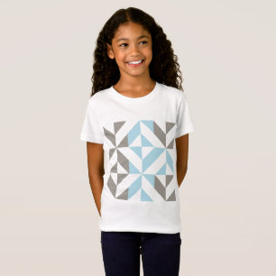 Blue and Silver Geometric ZigZag T-Shirt