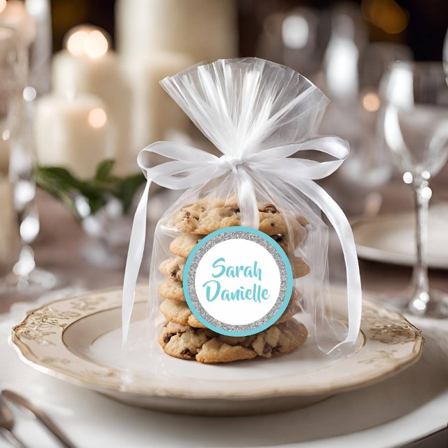 Blue and Silver Glitter Favour Sticker (Creator Uploaded)