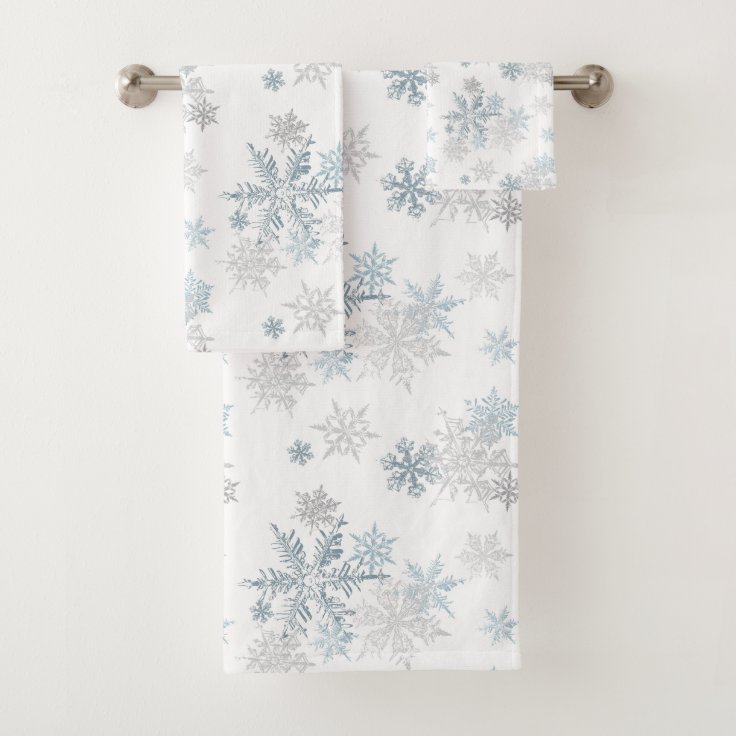 snowflake bath towels