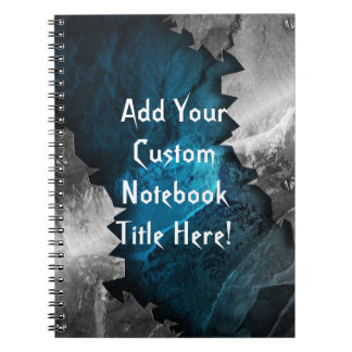 Blue and Silver Grunge Metal/Stone Design Notebook