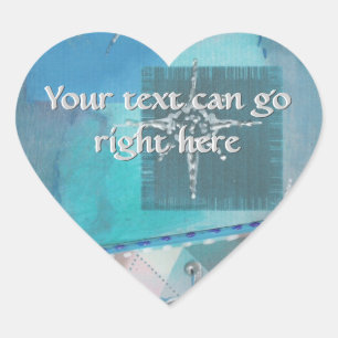 Blue and Silver Heart Stickers
