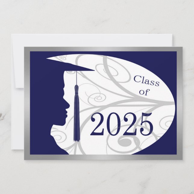 Blue and Silver Man Silhouette 2025 Card (Front)