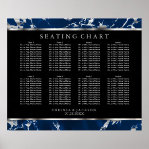 Blue and Silver Marble - 10 Seating Chart