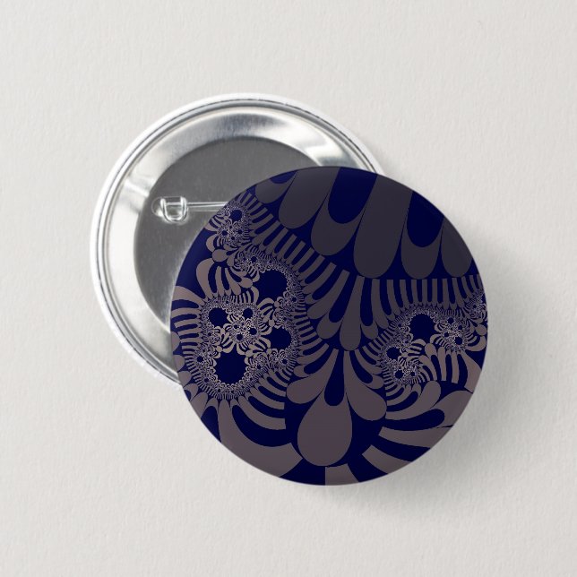 Blue and Silver Mod 6 Cm Round Badge (Front & Back)