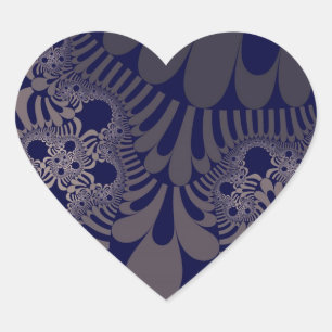 Blue and Silver Mod Heart Sticker