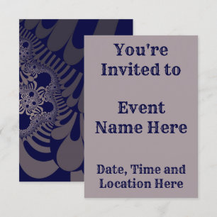 Blue and Silver Mod Invitation