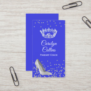 Blue and Silver Pageant Coach Business Card