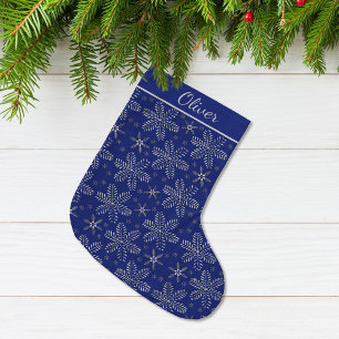 Blue and Silver Personalised Large Christmas Stocking