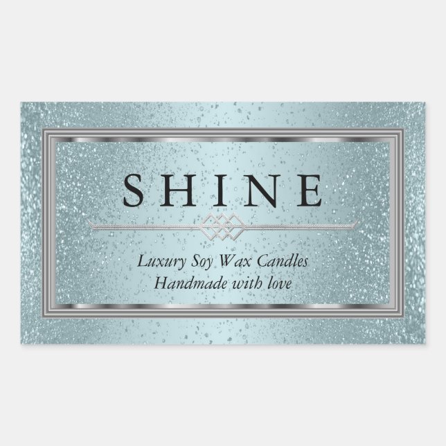 Blue and Silver  Rectangular Sticker (Front)