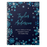Blue and Silver Snowflakes Birth Stats