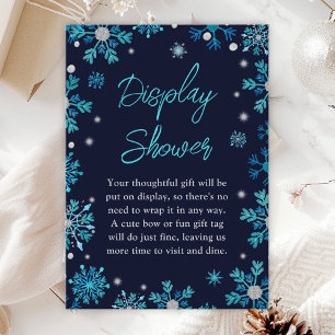 Blue and Silver Snowflakes Winter Display Shower Enclosure Card