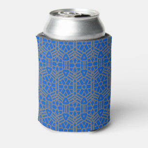 Blue and Silver Unique Pattern  Can Cooler