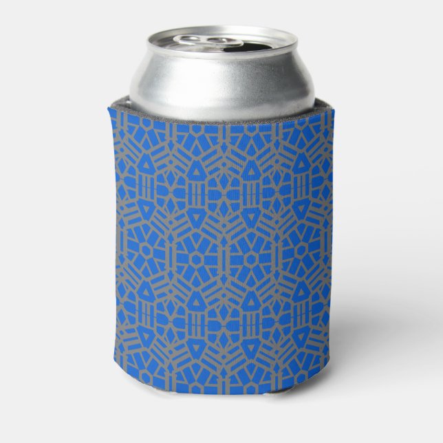 Blue and Silver Unique Pattern  Can Cooler (Can Back)
