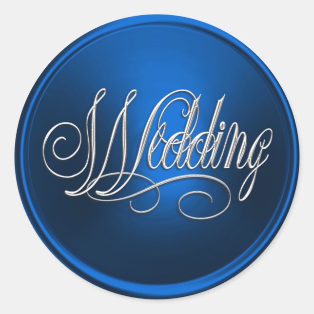 Blue and Silver Wedding Envelope Seal (Front)