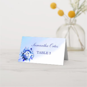 Blue and Silver Wedding Place Cards