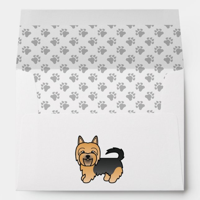 Blue And Tan Australian Terrier Cute Cartoon Dog Envelope (Back (Bottom))