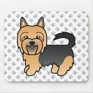 Blue And Tan Australian Terrier Cute Cartoon Dog Mouse Mat