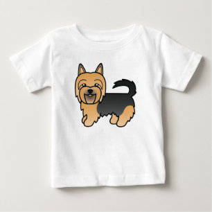 Blue And Tan Australian Terrier Dog Caricature Art Baby T-Shirt