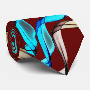 Blue and Tan Banners on Burgundy Tie