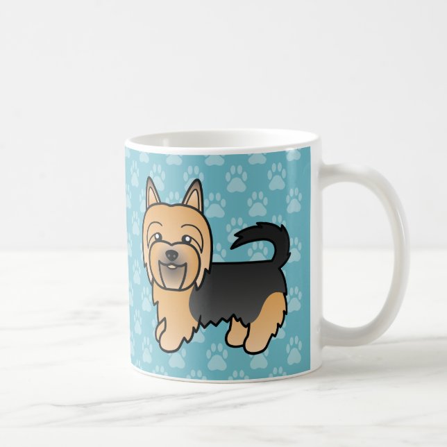 Blue And Tan Cartoon Australian Terrier Coffee Mug (Right)