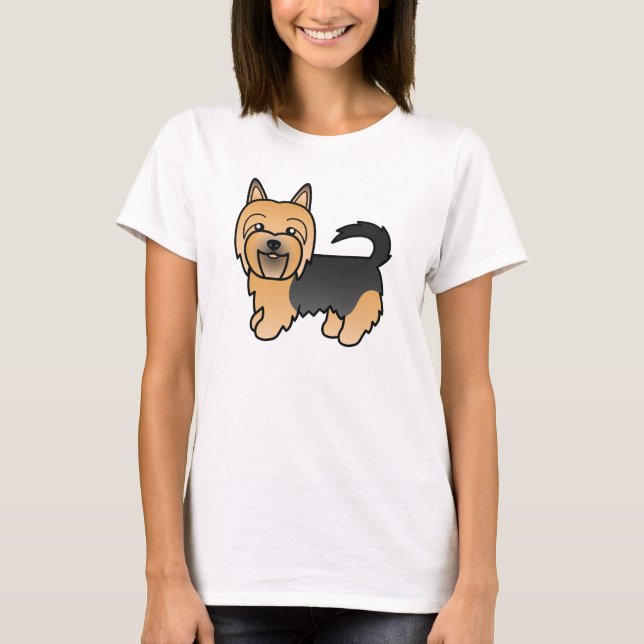 Blue And Tan Cartoon Australian Terrier T-Shirt (Front)
