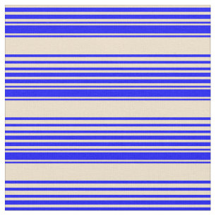 Blue and Tan Coloured Stripes Fabric