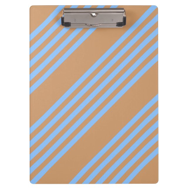 Blue and tan five stripe pattern clipboard (Front)