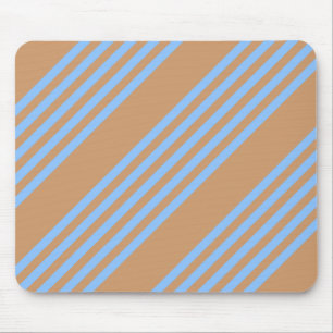 Blue and tan five stripe pattern mouse mat