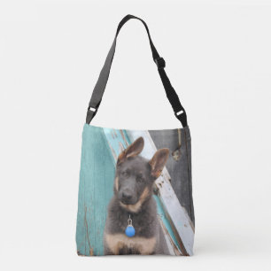 Blue and Tan German Shepherd Puppy Crossbody Bag