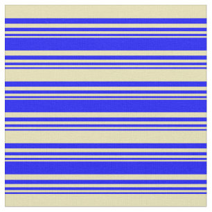 Blue and Tan Lines/Stripes Pattern Fabric