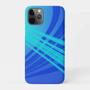Blue and Teal Abstract Lines iPhone 11 Pro Case