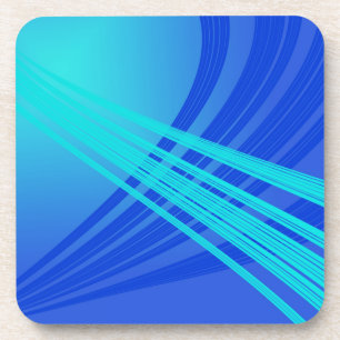 Blue and Teal Abstract Lines Coaster