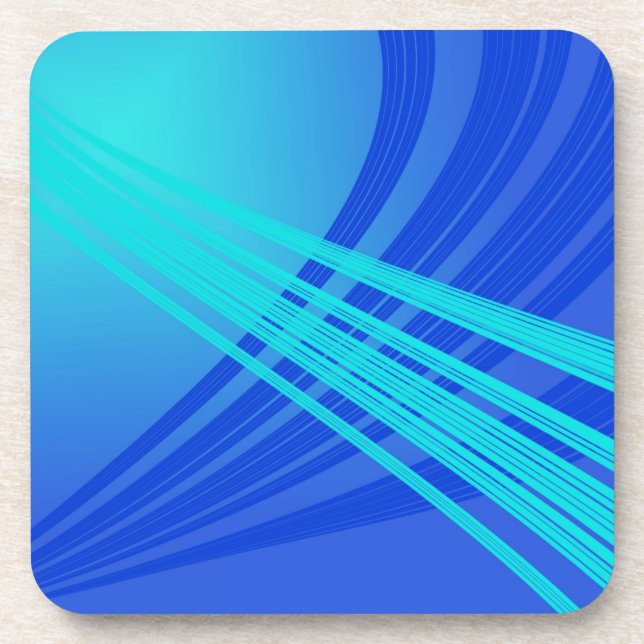 Blue and Teal Abstract Lines   Coaster (Front)