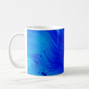 Blue and teal abstract painting coffee mug