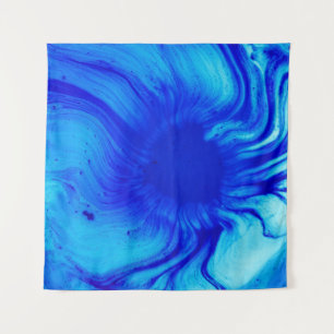 Blue and teal abstract painting tapestry