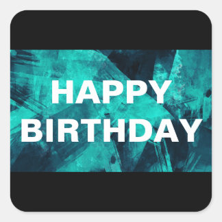 Blue and Teal Bright Abstract Pattern Square Sticker